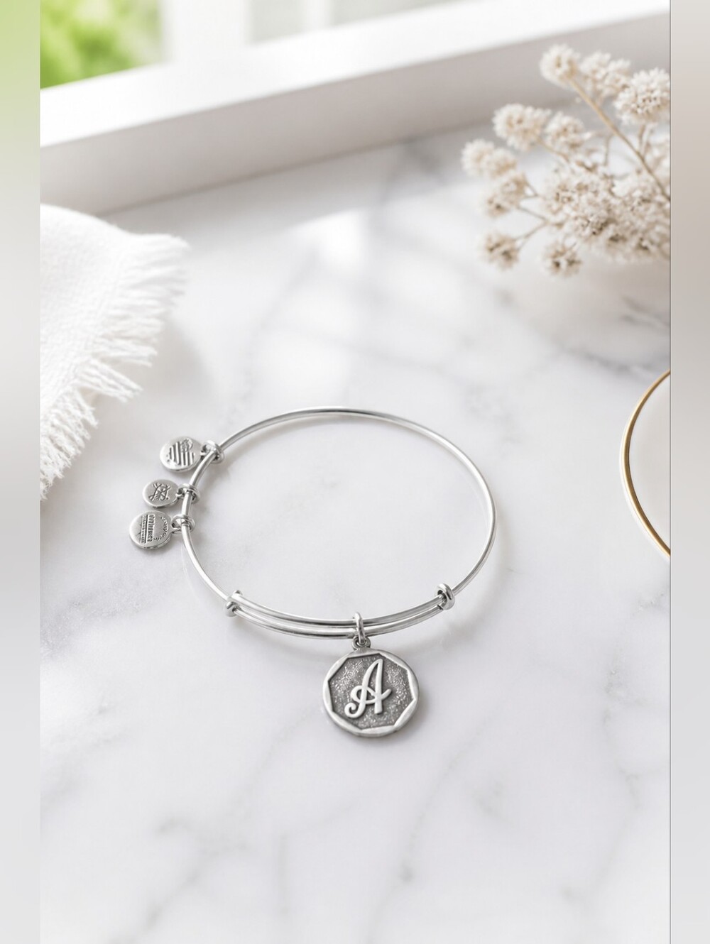 ALEX AND ANI "A" Charm Bracelet GUC